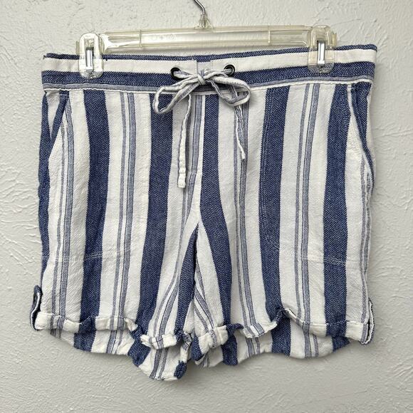 Per Se Striped Linen Blend Shorts - Picture 2 of 9